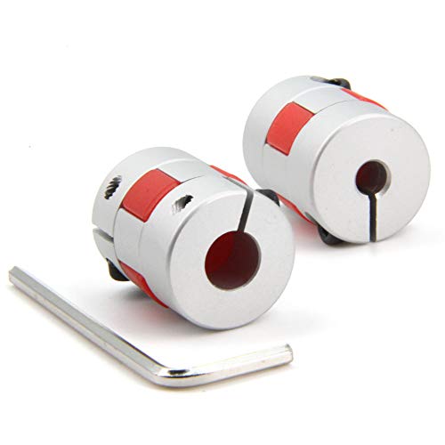 2PCS 5mm to 8mm Aluminium Plum Flexible Shaft Coupling Diameter20mm Length25mm 5x8mm Motor Connector Flexible Coupler for 3D Printer CNC Machine and Servo Stepped Motor（5x8mm） - size: D20 L25, style: 5x8mm
