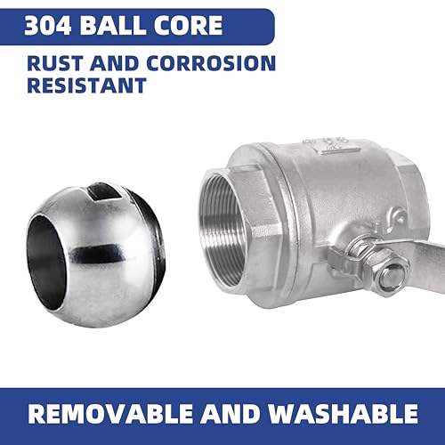 3/8" NPT Full Port Ball Valve, 2-Piece Stainless Female Thread 1000WOG DN10 - size: 3/8"-NPT