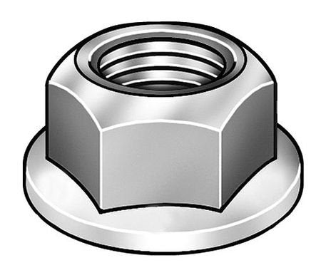 1/2"-13 Plain Finish 18-8 Stainless Steel Serrated Flange Lock Nut, 10 pk.