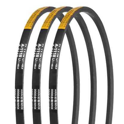 uxcell 3Pcs A-1118 Rubber V-Belt 1118mm Li x 13mm W x 8mm T Classic Wrapped - size: A-1118