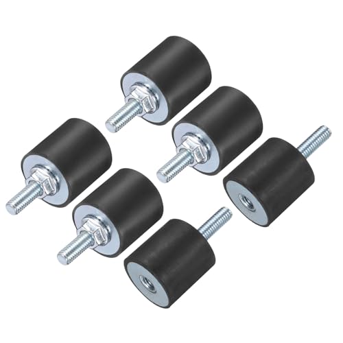 uxcell 6pcs M5x15mm Rubber Isolator Mounts with Studs 20x20mm - size: VD-D20*H20, M5*15