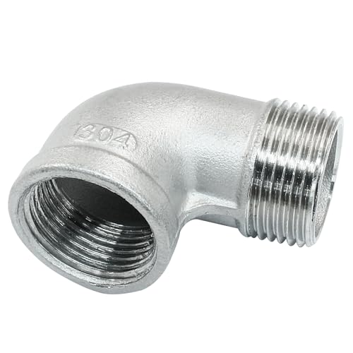 Hordion 2Pcs Stainless Steel 90 Degree Elbow 3/4"NPT Male x 3/4"NPT Female