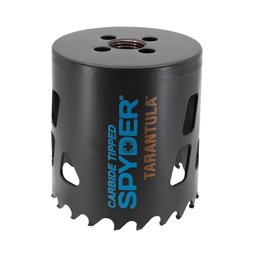 Spyder 2-1/2-inch Tarantula Carbide Tipped Hole Saw for Metal and Wood, Compatible with Rapid Core Eject Arbor System - size: 2-1/2 inch