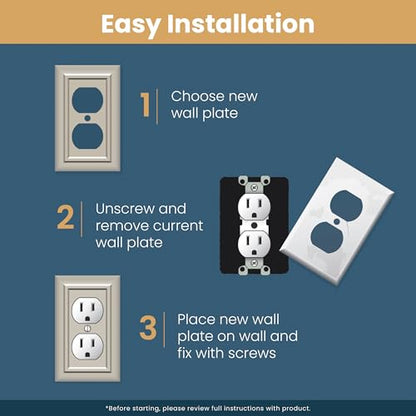 Franklin Brass Classic Architecture (1-Pack) Decorative Light Switch Cover Pure White 2-Gang Wall Plate Double Toggle Plate Covers Electrical Outlet Guard W35244-PW-C - size: 1 Count (Pack of 1), style: Switch