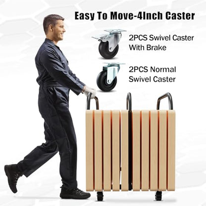 3 Pole Soft Platform Folding Table Cart, Panel Cart with 4Inch Caster - size: 3 Pole With Soft Pad