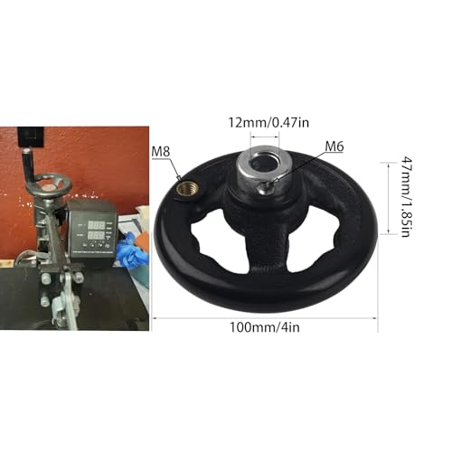 4-inch Diameter Round Hand Wheel W Revolving Knob Handle for Mill Drillpress Crank Lathe