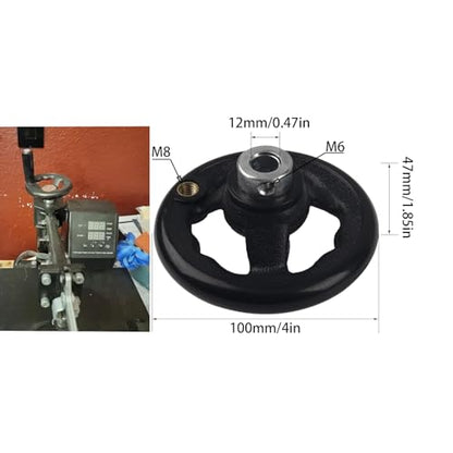 4-inch Diameter Round Hand Wheel W Revolving Knob Handle for Mill Drillpress Crank Lathe