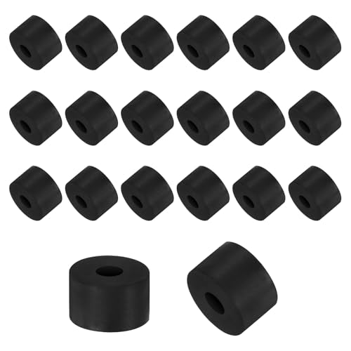 M METERXITY 20-Pack Rubber Spacer 0.31" ID 0.98" OD 0.59" Thick Neoprene Anti Vibration Pads Round Isolation Washers Bushings for Cars/Boats/Home/Machinery, Shock Noise Reduction Pads [Black] - size: 0.31" x 0.98" x 0.59"