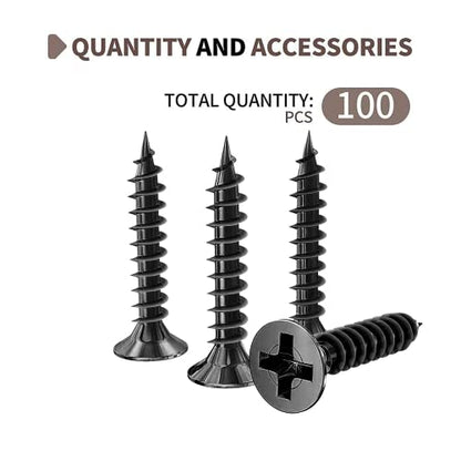 #4 x 3/8" Flat Head Self-Tapping Small Wood Screws, M3x10mm(100Pcs) - color: 100 PCS, size: #4x3/8''-100 PCS