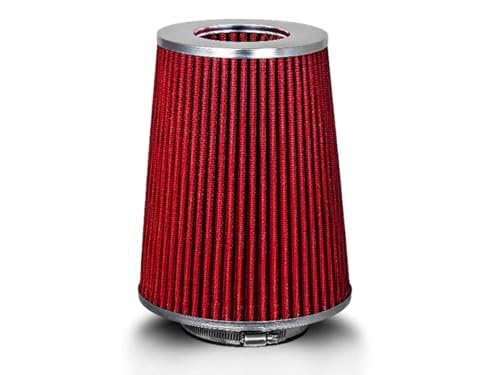 Rtunes Racing 4-Inch 102mm Truck Dry Cone Air Filter, Red, 8-Inch Tall - size: Truck 4"