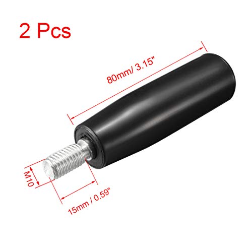 uxcell 2Pcs Revolving Handwheel Machine Handle M10x80mm Male Threaded Stem - size: M10 x 80mm