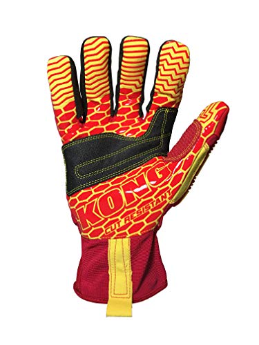 Ironclad KONG KRC5-02-S Rigger Grip Cut 5 Oil & Gas Safety Impact Gloves, Small,Red/Yellow - size: Small (Pack of 1)
