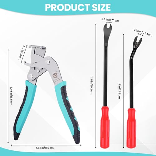 Car Clip Pliers, Panel Clip Removal Tool with 2Pcs Stainless Steel Fastener Remover for Disassembling Automotive Interior, Door Panel Dashboard, Buckles, Plastic Trim Clips, Rivets - color: Blue 3pcs