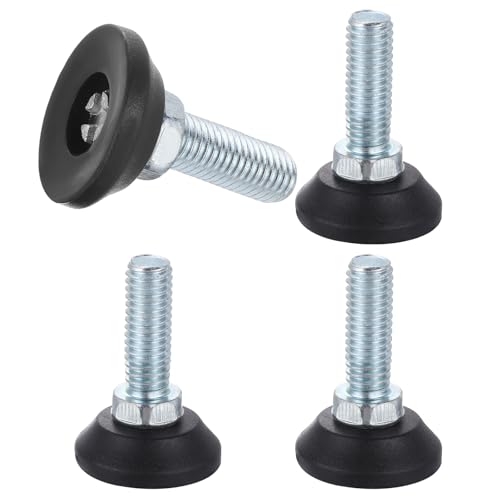 uxcell 3/8"-16 Thread Furniture Feet Levelers, 4Pcs 22mm l Adjustable Furniture Feet Screw in Threaded Leveling Leg Screw on Chair Foot Glides Leveling for Table Chair Cabinet Black - size: 3/8"-16 22mm
