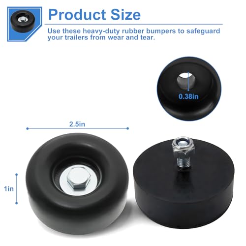 6-Pack Extreme Heavy Duty Rubber Foot Pads, 2.5 Inches Vibration Dampeners