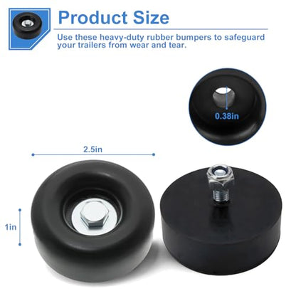 6-Pack Extreme Heavy Duty Rubber Foot Pads, 2.5 Inches Vibration Dampeners