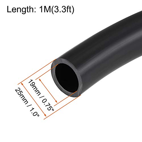 uxcell Lubricating Oil Hose, 19mm(3/4") ID x 25mm(1") OD 3.3ft Rubber Water Hose Tubing Black - size: 19mm x 25mm