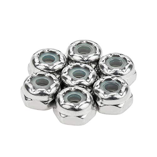 120 Pieces 4#-40 Nylon Insert Hex Lock Nuts, 304 Stainless Steel - size: 4-40 (120 pcs)