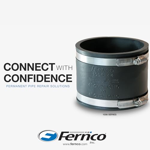 Fernco 1056-22 Flexible Pipe Coupling 2” CI/Plastic/Steel to 2” CI/Plastic/Steel (Pack of 2) - size: 2 Inch (Pack of 2)