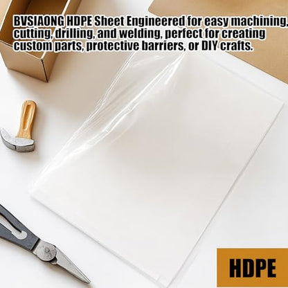 HDPE Sheet 1/4-24" x 48" High Density Polyethylene Sheets with Protective Film 1/4 Thick HDPE Plastic Sheet Board Solid Plastic Block for Flat Panel DIY Projects Machining Home (White) - color: White, size: 24“x48"x1/4"