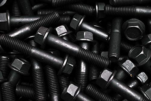 (10) Grade 8 Hex Head Flange Bolts 5/8-11 x 3-1/2 Plain Black Frame Screws