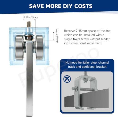 8 Wheel Trolley Assembly Rollers.Eight Bearing Trolley Assembly.The top of the Trolley has Room for Set Screws, Allowing the use of a 1-5/8" high Strut Channel - style: C-8Wheel Trolley 1pcs