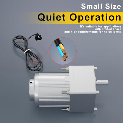 15W 110V 50/60HZ Low RPM 15rpm High Torque AC Gear Reducer Motor Shaft Diameter 10mm & AC Speed Controller Kits CW CCW for Mask Machine - size: 15RPM, style: 15Watts