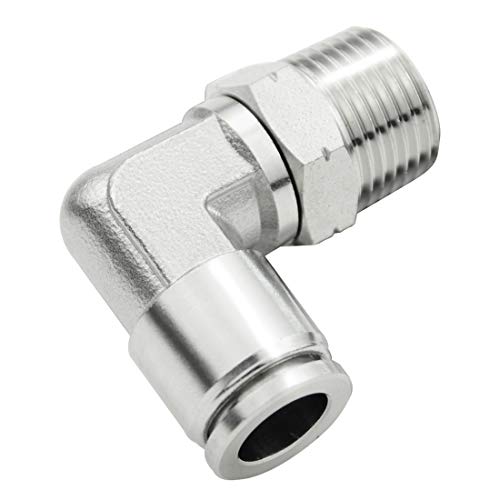 Beduan Push to Connect Fitting Elbow, 1/4" Tube OD x 1/2" NPT Male 90 Degree Elbow Adapter 304 Stainless Steel Air Union Fitting - size: 1/4"Tube OD-1/2"NPT, style: 1Pc