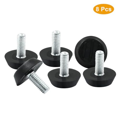 8 Pcs Furniture Levelers M6 x 15mm, Black Adjuster - size: M6 x 15mm