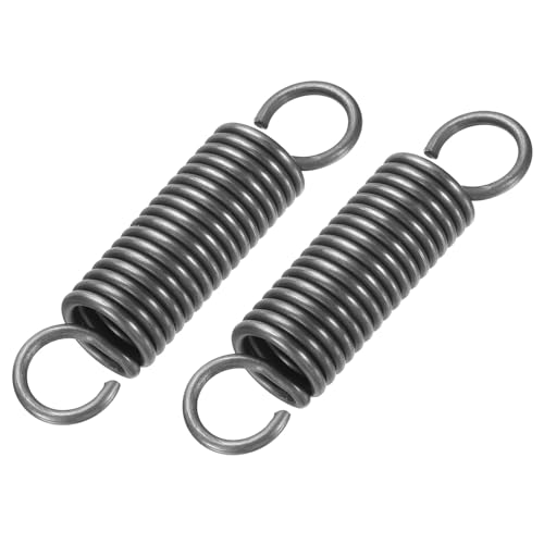 PATIKIL Extension Spring, 2pcs Wire Diameter 0.1", OD 0.7", Free Length 3.2" Spring Steel Dual Hook Tension Springs for Lawn Tractor Home Repairs DIY, Grey - size: 2.5*18*80mm