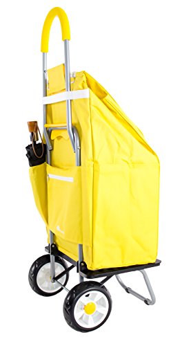 dbest products Bigger Trolley Dolly, Daisy Shopping Grocery Foldable Cart - color: Daisy
