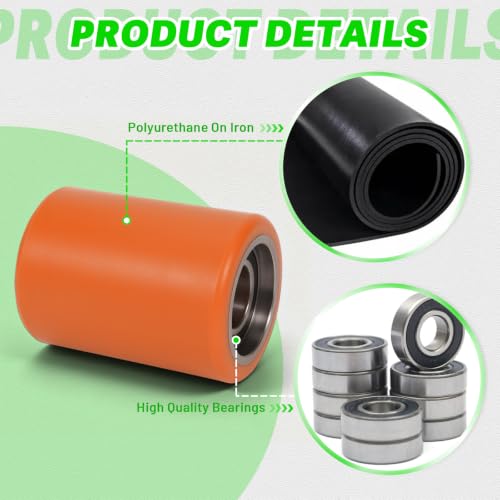 LEAPTREND Load Wheel Kit Compatible with Crown Model WP 3000 Electric Pallet Jack Lift Truck, Includes Axles & Bearings & Fasteners