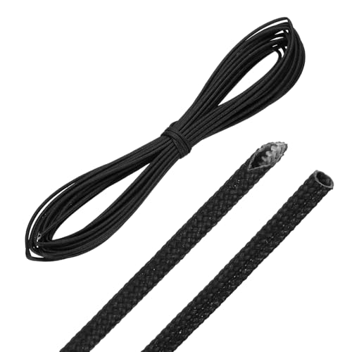 MECCANIXITY 30ft Braided Cable Sleeve, 1/16" ID 200C Heat Resistant 1500V Fiberglass Wire Insulation Cord Protector Organizer Wires Management for Motor Engine Fuel Line, Black - color: Black, size: 30ft-1.5mm