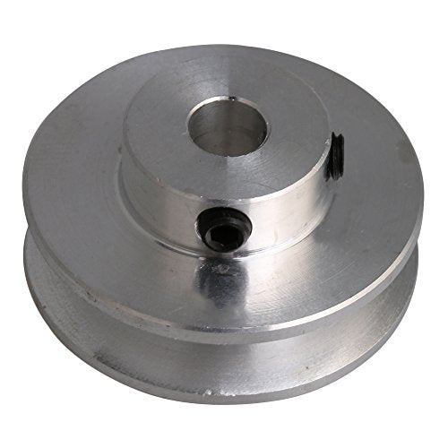 3.1x1.5x0.6cm Silver Aluminum Alloy 0.6cm Fixed Hole Pulley for Motor Shaft 0.3-0.5mm PU Round Type Belt - size: 31*6mm