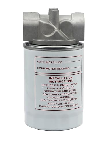 Spin-On Filter Assembly Hydraulic Oil Filter for Petroleum Based Fluids 10 Micron Hydraulic Filter with 15 PSI Bypass 250 PSI, 25 GPM, 3/4” NPTF Inlet/Outlet Port, 1"-12 Thread, 221006