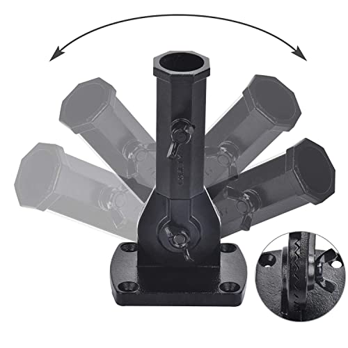 Stainless Steel Flag Pole Holder Heavy Duty Multi-Position Flag Pole Bracket Multi-Angle Adjustment Wall mounting Bracket for 1 inch Flag Pole (Black) - color: black