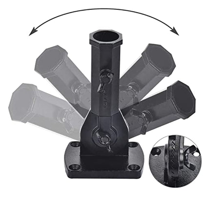 Stainless Steel Flag Pole Holder Heavy Duty Multi-Position Flag Pole Bracket Multi-Angle Adjustment Wall mounting Bracket for 1 inch Flag Pole (Black) - color: black
