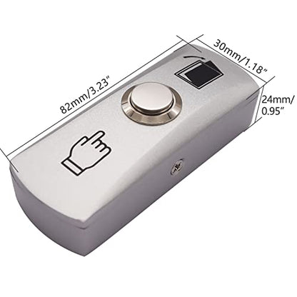 mxuteuk Door Access Control System Momentary Push Button Switch Zinc Alloy Panel Door Exit Button Push DC12V 3A G020-CF - color: Silver-B