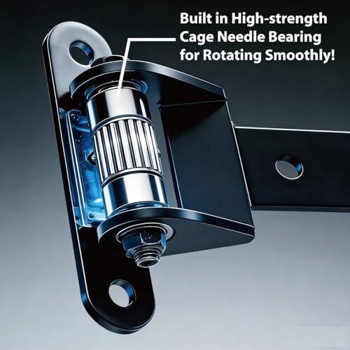 Heavy Duty Bolt on Weld on Cranked Roller Bearing 13" Strap Hinges for Large Heavy Wooden Metal Fence Gate Garage Door Up to 1100 Pounds, Big Size 180° Rotation Lubricate Hinge (2 Packs)