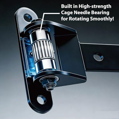 Heavy Duty Bolt on Weld on Cranked Roller Bearing 13" Strap Hinges for Large Heavy Wooden Metal Fence Gate Garage Door Up to 1100 Pounds, Big Size 180° Rotation Lubricate Hinge (2 Packs)