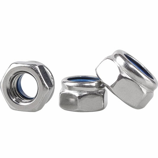 80Pcs M2.5 Self-Lock Nylon Inserted Hex Lock Nuts 304 Stainless Steel M2.5-0.4 Self Clinching Nuts - size: M2.5(80pcs)