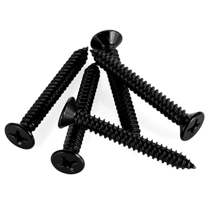#10 x 2 Wood Screws Flat Head Fast Self Tapping Drywall Screws 18-8 Stainless Steel 304 Black Finish, 50 PCS - size: #10 x 2"
