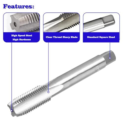 M16 x 1.5 Metric Thread Tap and Die Set, M16 x 1.5mm High-Speed Steel Machine Tap and Die Set, Right Hand Thread Tap and Round Thread Die - size: m16 x 1.5mm