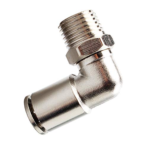 Beduan Brass BPL Push to Connect Air Fittings Elbow 1/4" Tube OD x 1/4" NPT Male 90° Degree Adapter (Pack of 2) - size: 1/4"Tube OD-1/4"NPT, style: 2Pcs