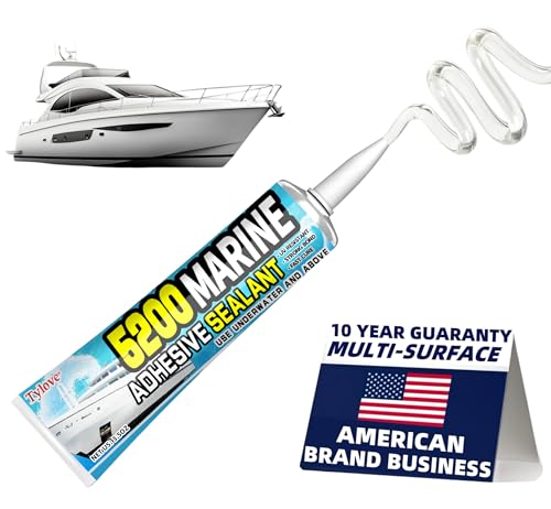 [Clear] 5200 Marine Adhesive Sealant Fast Cure – Waterproof Permanent Bond for Boats, RVs, Ponds, Above & Below Waterline, 3 oz - color: Clear 1Pcs
