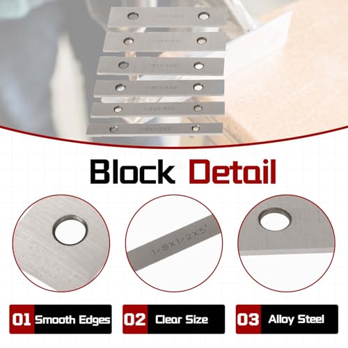 findmall 10 Pair 1/8 x 5 Accuracy Parallel Block Set 0.0002 Hardened Gage Gauge Tool Set - size: 10 Pair 1/8 x 5