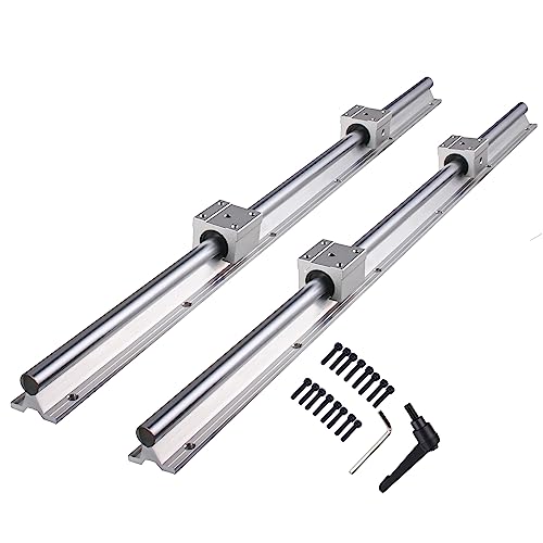 2Pcs Linear Rail 1800mm Linear Slide Rail with 2 Fully Supported Linear Rail and 4 SBR16UU Bearing Blocks CNC Kit, Linear Rails and Bearings Kit for Automated Machines(SBR16-1800mm) - size: 1800mm, style: SBR16