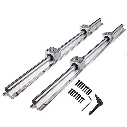 2Pcs Linear Rail 1800mm Linear Slide Rail with 2 Fully Supported Linear Rail and 4 SBR16UU Bearing Blocks CNC Kit, Linear Rails and Bearings Kit for Automated Machines(SBR16-1800mm) - size: 1800mm, style: SBR16