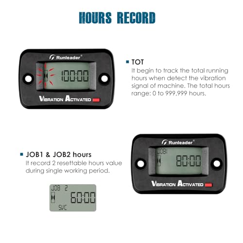 Runleader Digital Vibration Hour Meter for Maintenance RL-HM019E