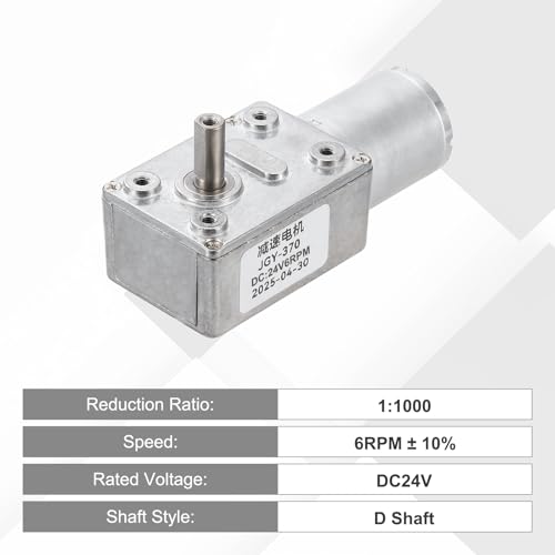 MECCANIXITY DC24V Worm Gear Motor, 6RPM 14mm D Shaft Self-Locking High Torque Speed Reduction Gear Motor for Automotive, Home Appliances, Robotics with Bracket&Screws - size: 6RPM, style: DC24V